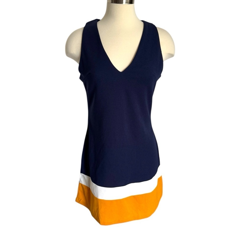 Navy and Orange Women's Dress